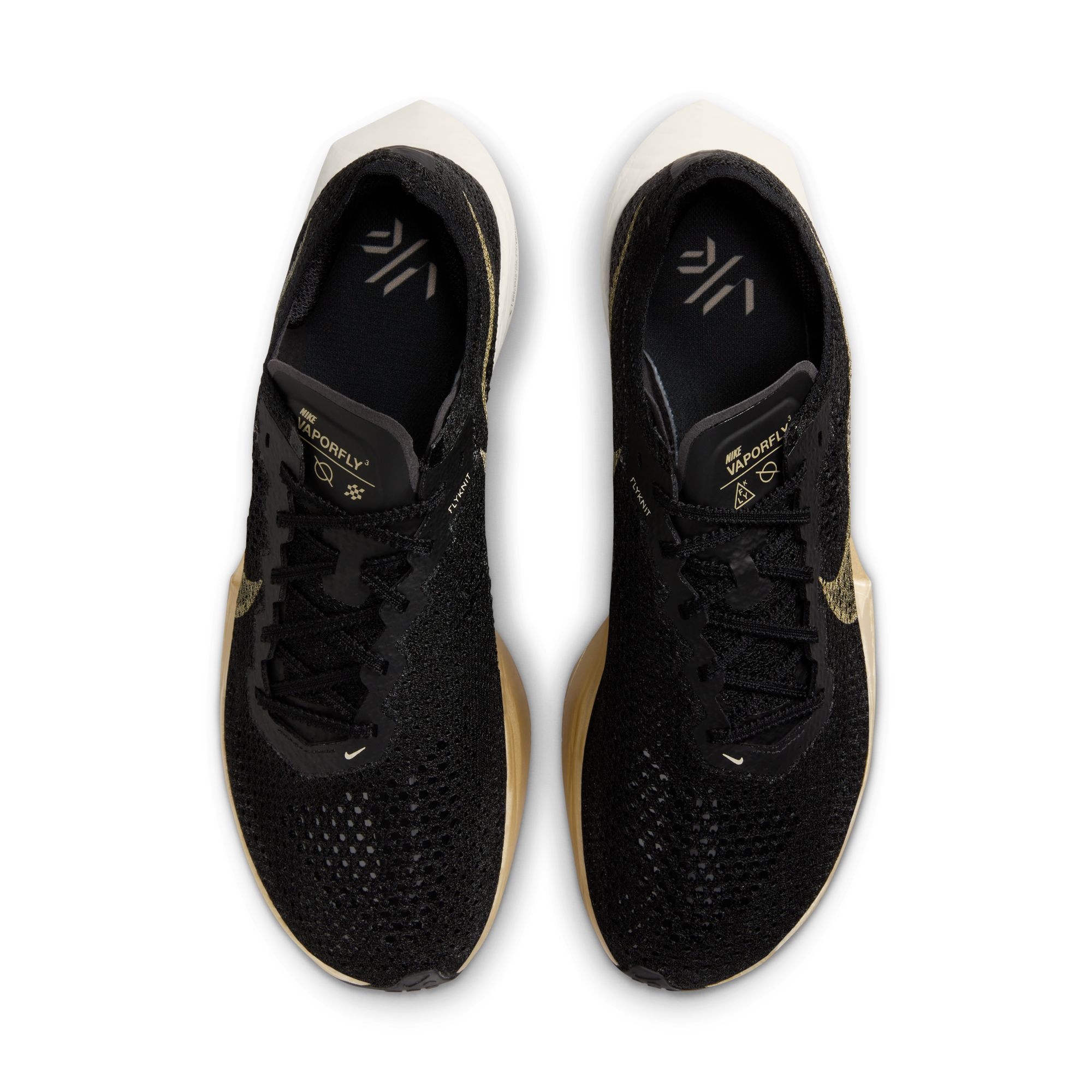 ★NIKE ZoomX Vaporfly Next% 3 Black llic Gold Grain★ Size 6 - Nike ZoomX VaporFly Next% 3 Black Metallic Gold